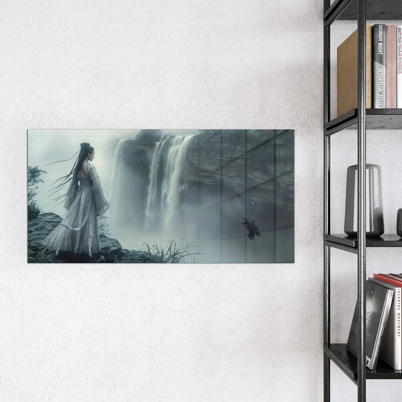 Magnettafel - Frau am Wasserfall