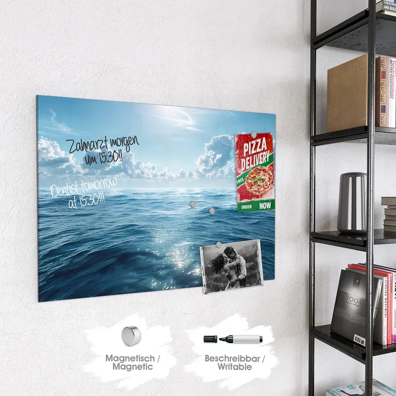 Magnettafel - Ozean unter Wolken