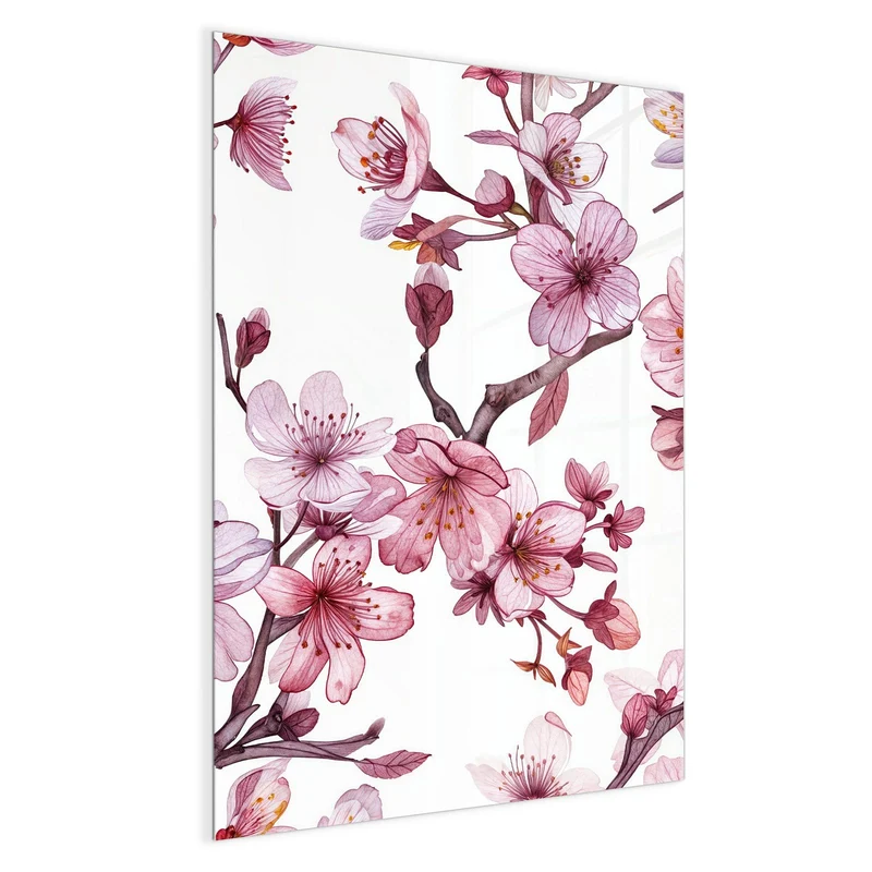 Magnettafel - Kirschblüten auf Weiß