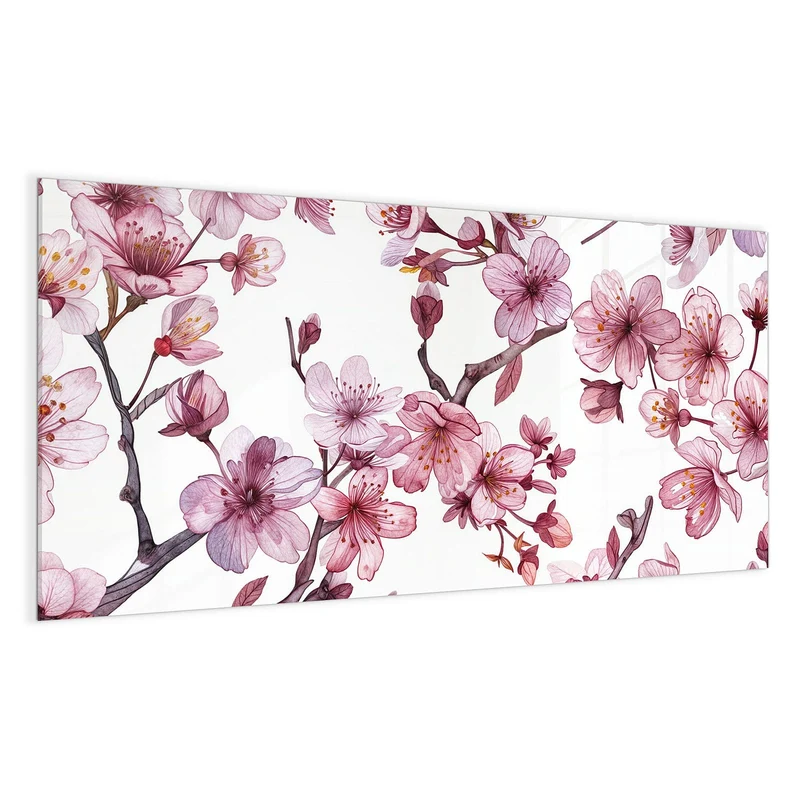 Magnettafel - Kirschblüten auf Weiß