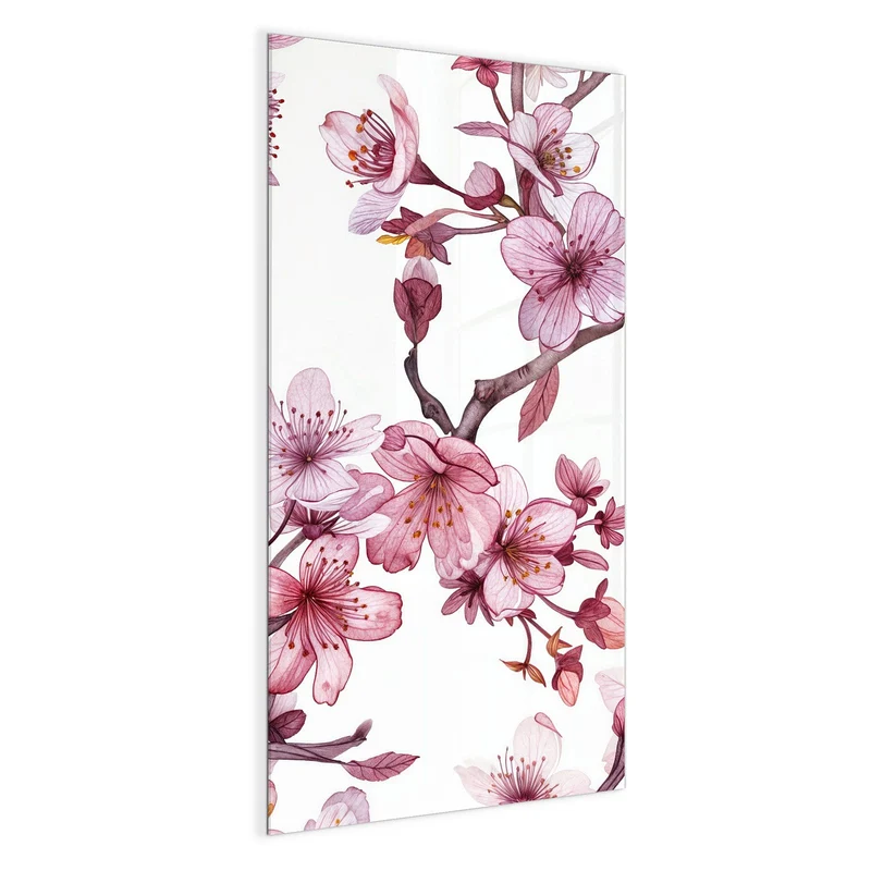 Magnettafel - Kirschblüten auf Weiß