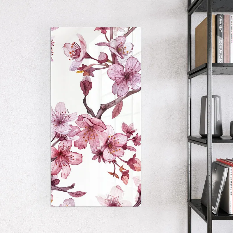Magnettafel - Kirschblüten auf Weiß