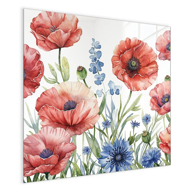 Magnettafel - Mohn und Kornblumen