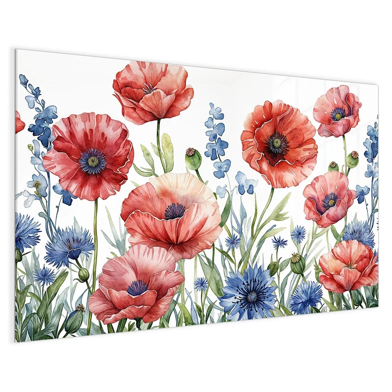 Magnettafel - Mohn und Kornblumen