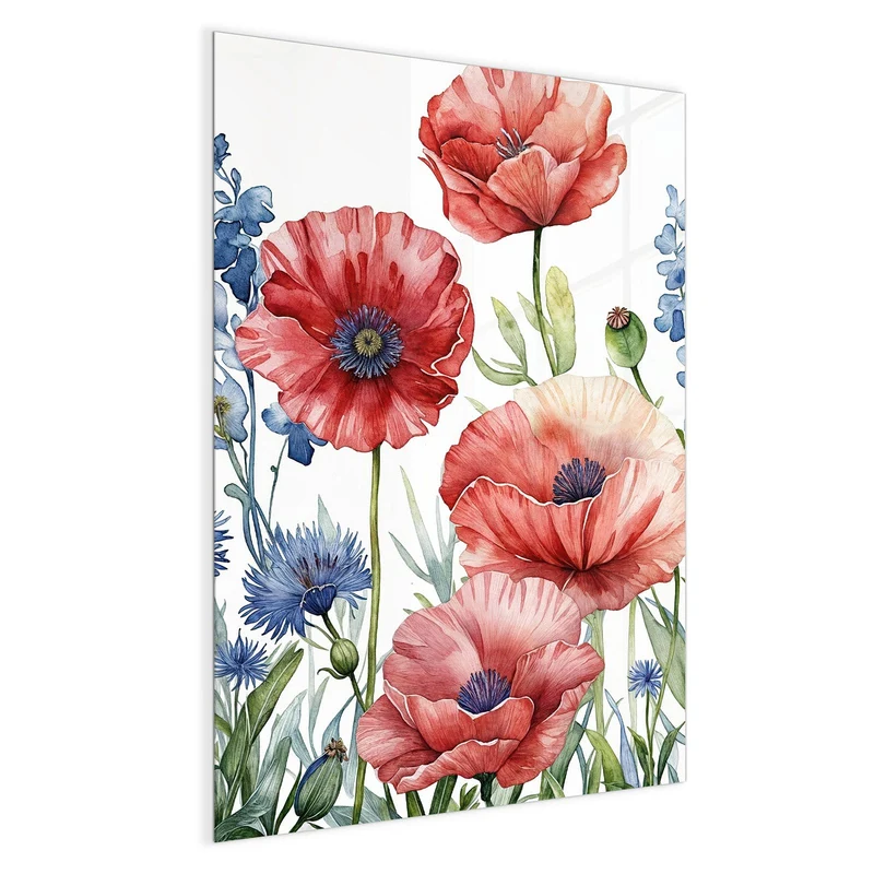 Magnettafel - Mohn und Kornblumen