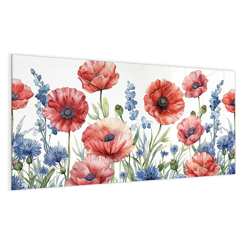 Magnettafel - Mohn und Kornblumen