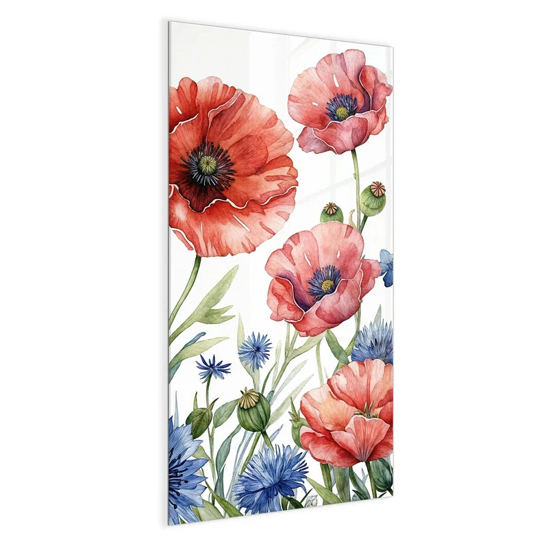 Magnettafel - Mohn und Kornblumen