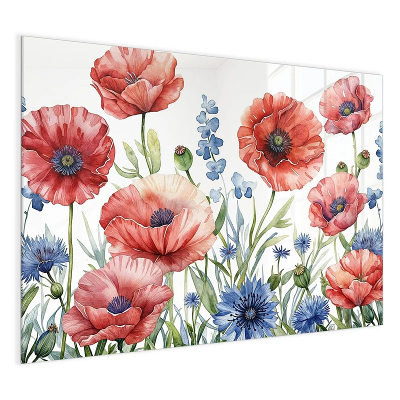Magnettafel - Mohn und Kornblumen
