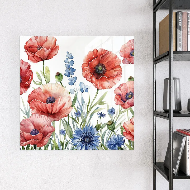 Magnettafel - Mohn und Kornblumen
