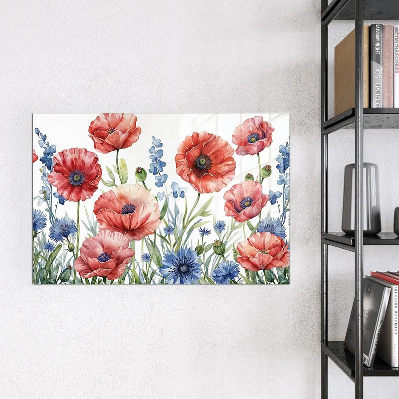 Magnettafel - Mohn und Kornblumen