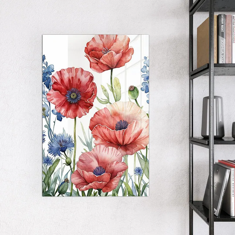 Magnettafel - Mohn und Kornblumen
