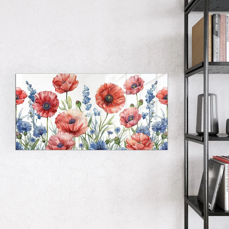 Magnettafel - Mohn und Kornblumen