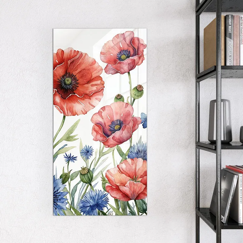 Magnettafel - Mohn und Kornblumen
