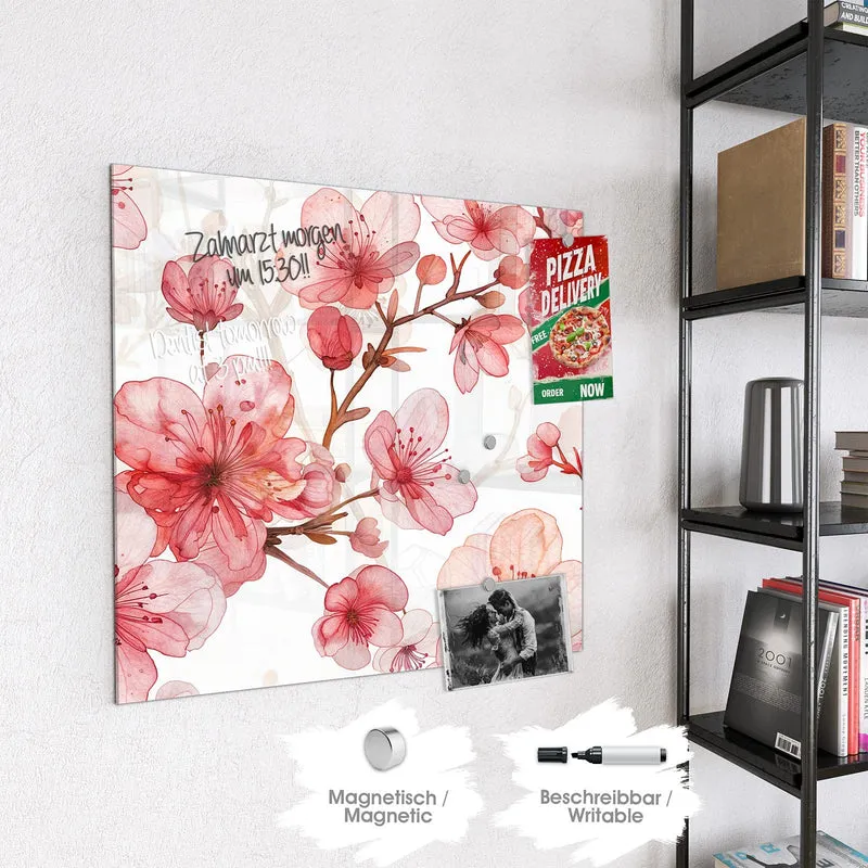 Magnettafel - Kirschblüten in Aquarell