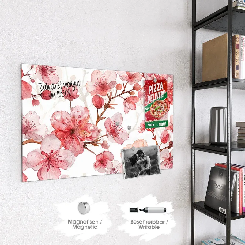 Magnettafel - Kirschblüten in Aquarell