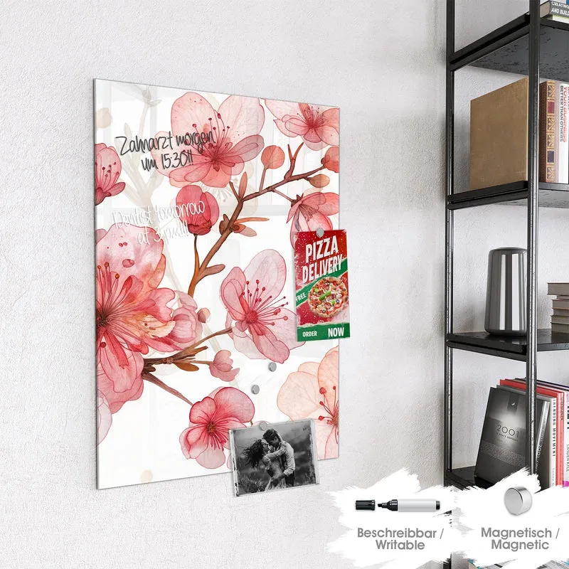 Magnettafel - Kirschblüten in Aquarell