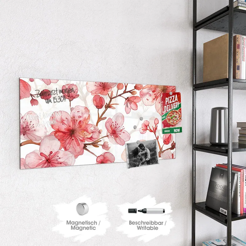 Magnettafel - Kirschblüten in Aquarell