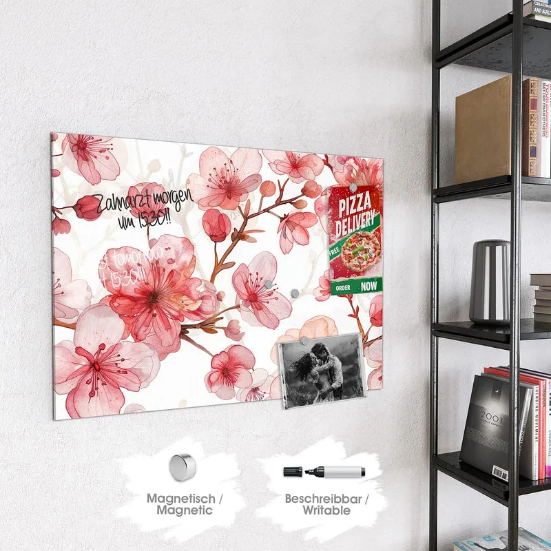 Magnettafel - Kirschblüten in Aquarell