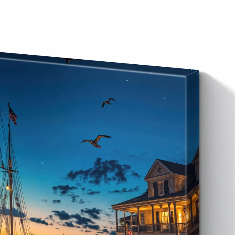 Metall Magnettafel - Segelschiffe bei Nacht