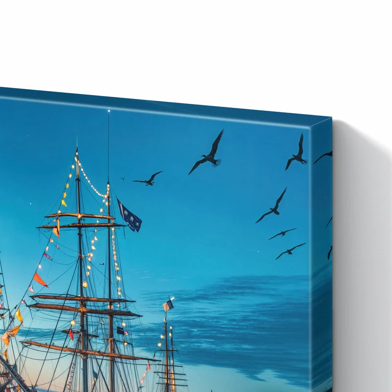 Metall Magnettafel - Schiffe im Hafen