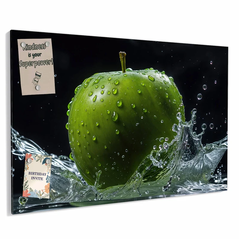 Metall Magnettafel - Apfel im Wasser