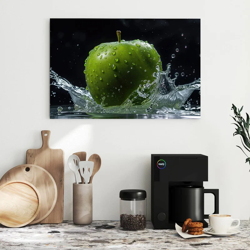 Metall Magnettafel - Apfel im Wasser