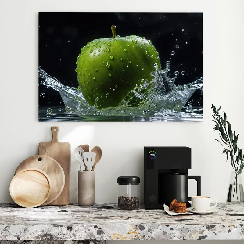 Metall Magnettafel - Apfel im Wasser