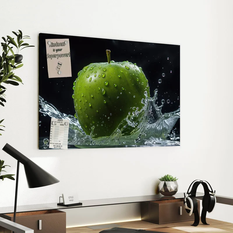 Metall Magnettafel - Apfel im Wasser