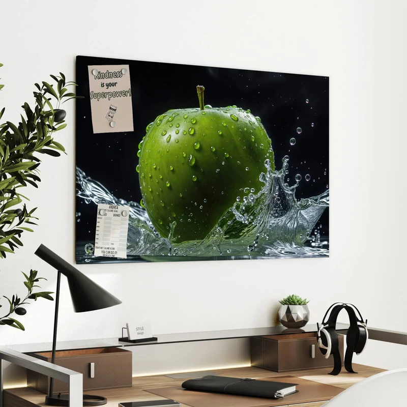 Metall Magnettafel - Apfel im Wasser