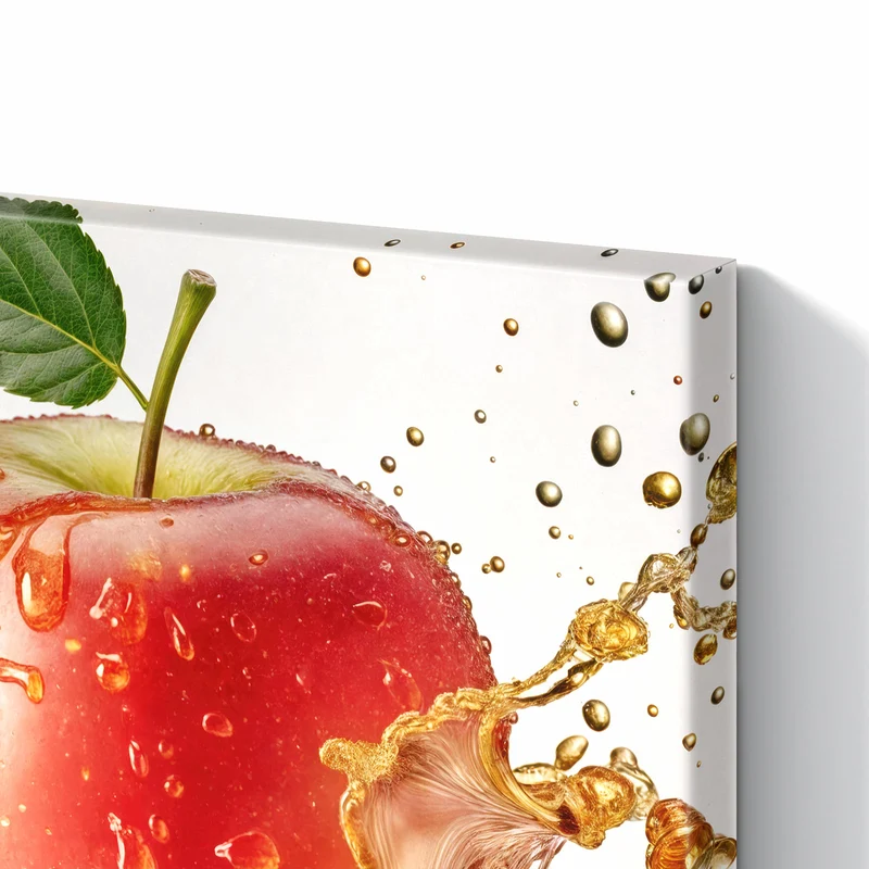 Metall Magnettafel - Apfel mit Goldspritzer