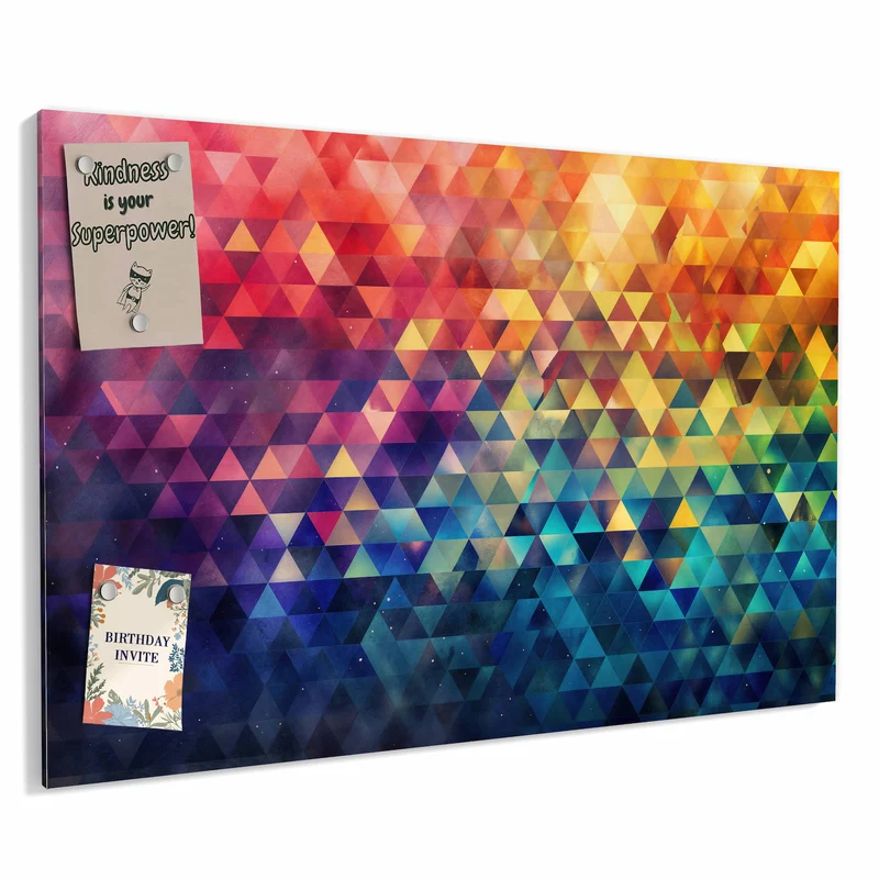 Metall Magnettafel - Bunte Dreiecke