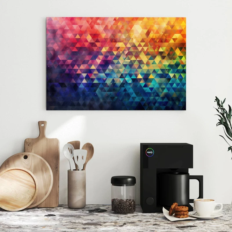 Metall Magnettafel - Bunte Dreiecke