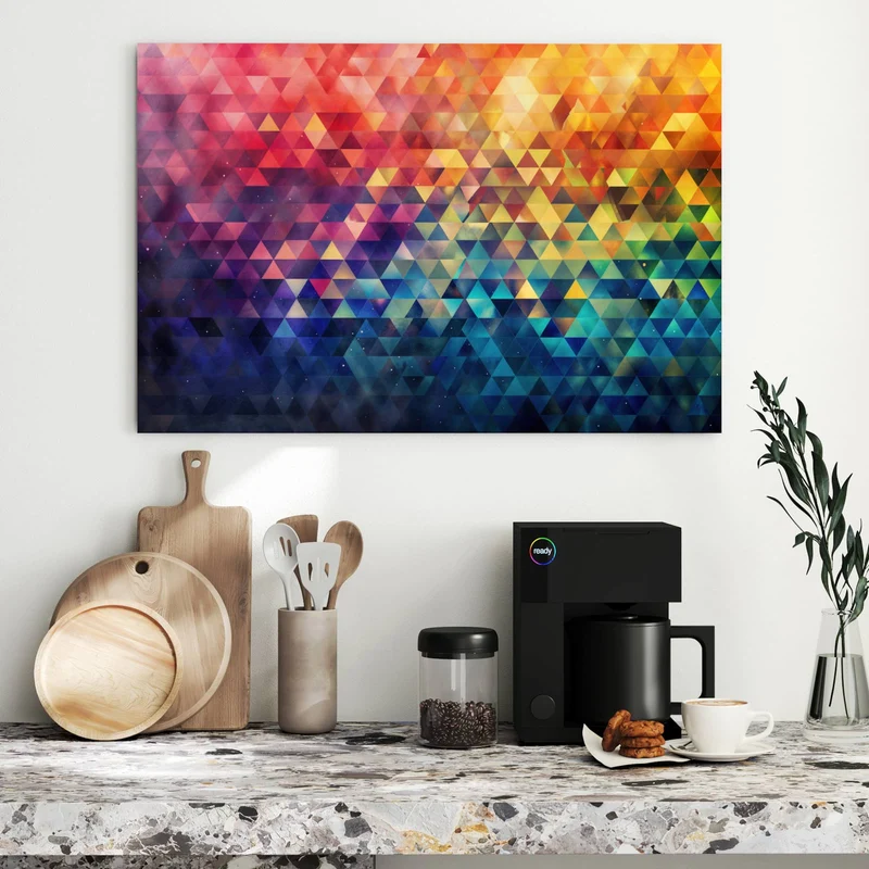 Metall Magnettafel - Bunte Dreiecke