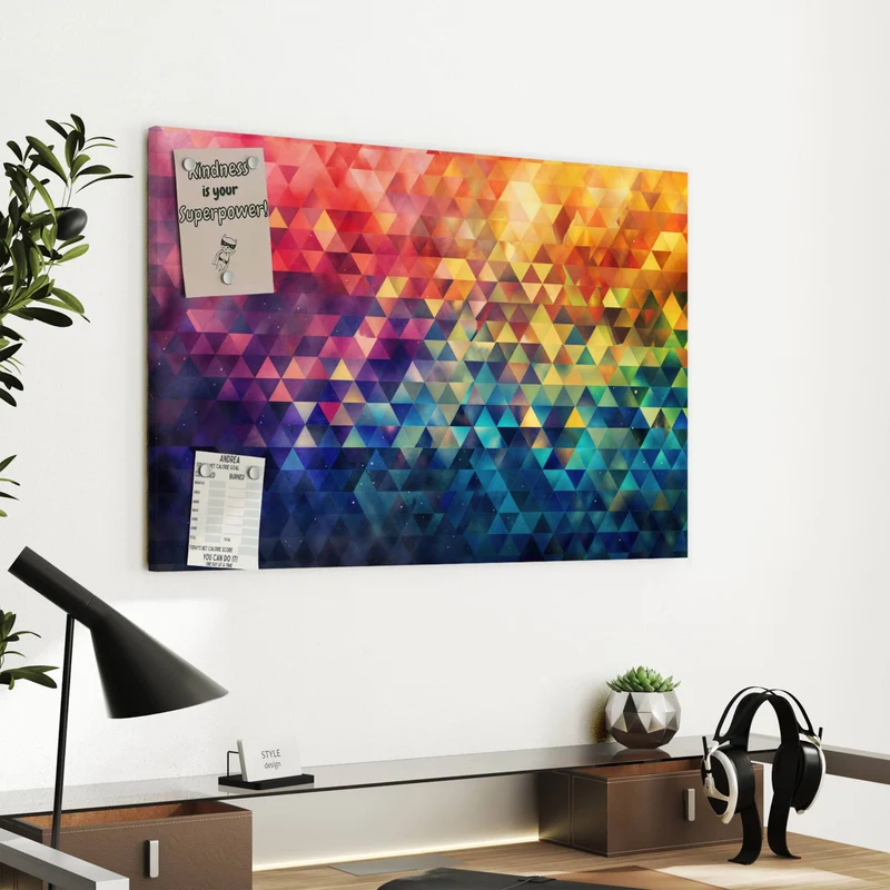 Metall Magnettafel - Bunte Dreiecke