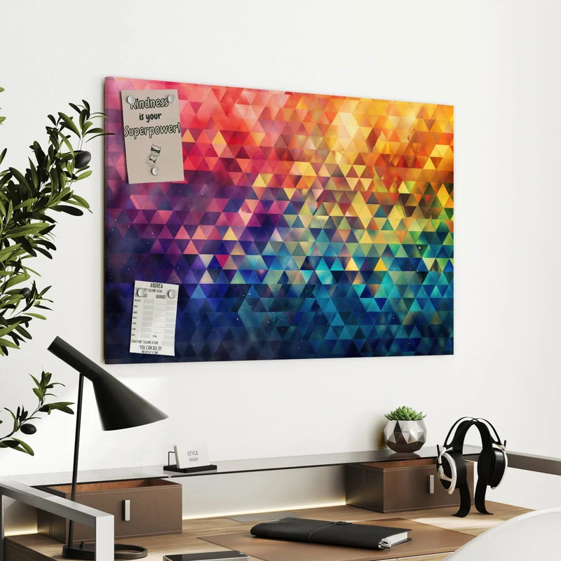 Metall Magnettafel - Bunte Dreiecke