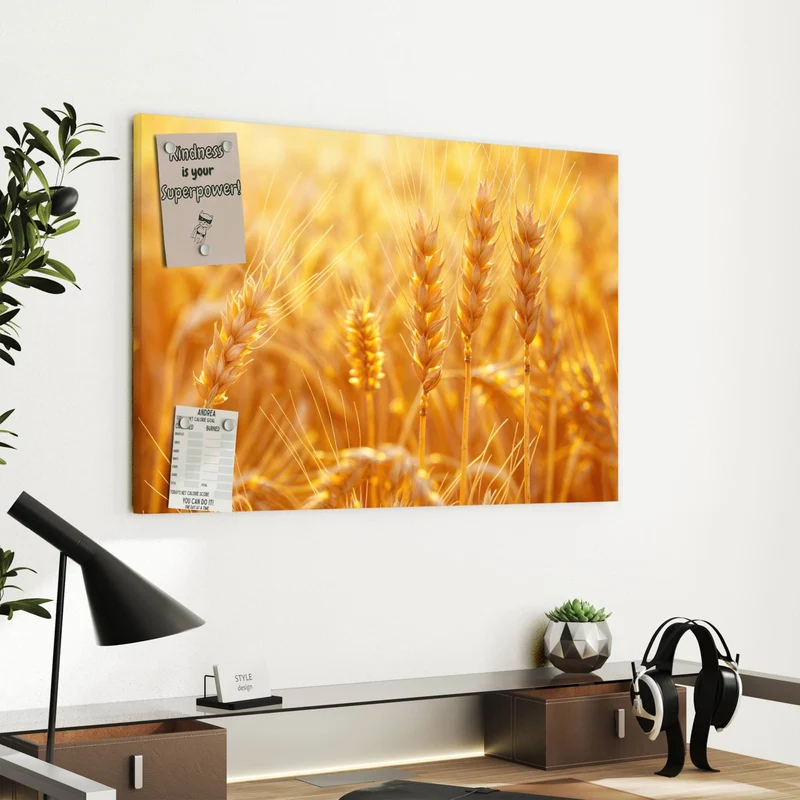 Metall Magnettafel - Weizen im Gegenlicht