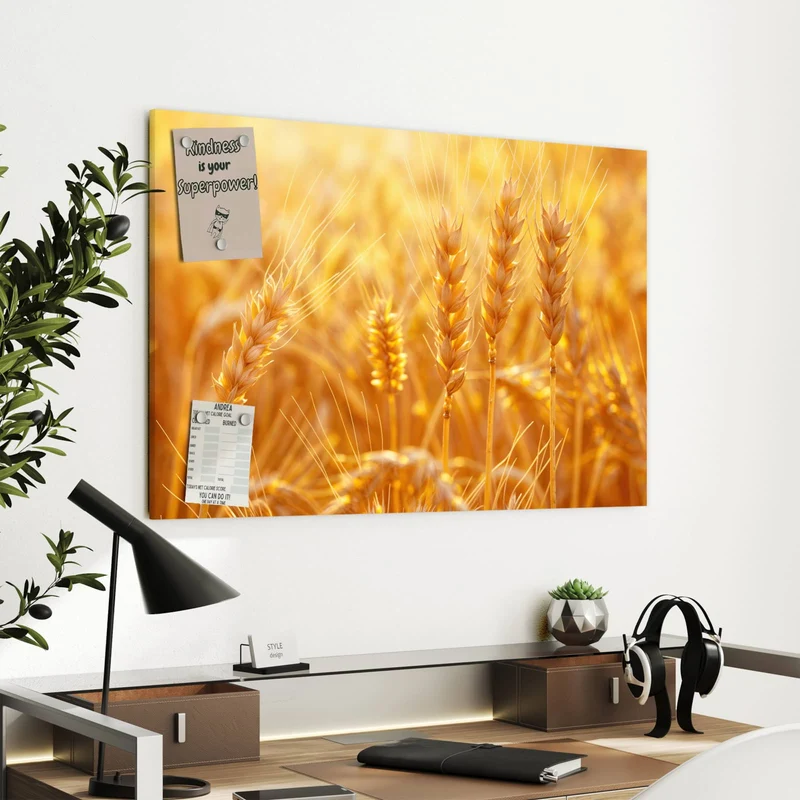 Metall Magnettafel - Weizen im Gegenlicht