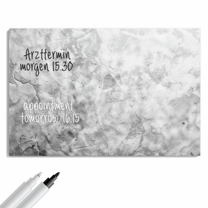 Metall Magnettafel - Weißer Marmor