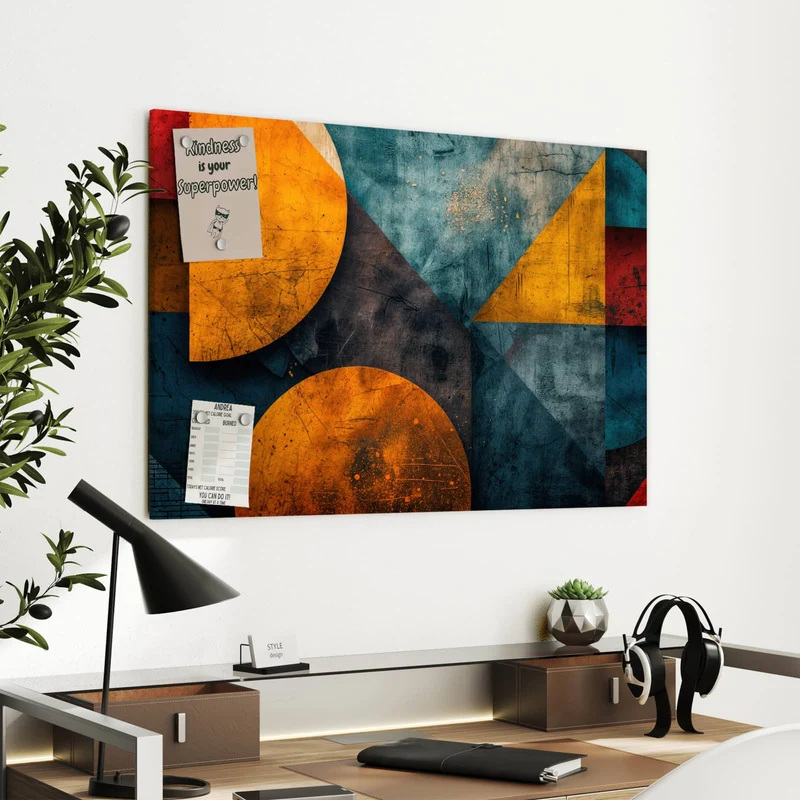 Metall Magnettafel - Kreise und Dreiecke