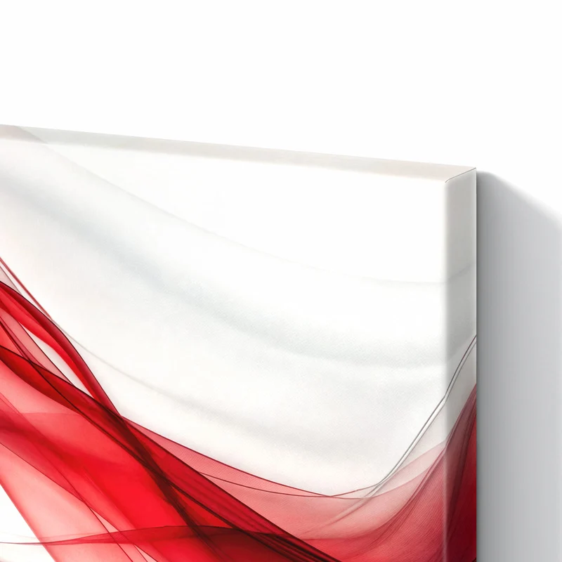Metall Magnettafel - Rote Bänder auf Weiß