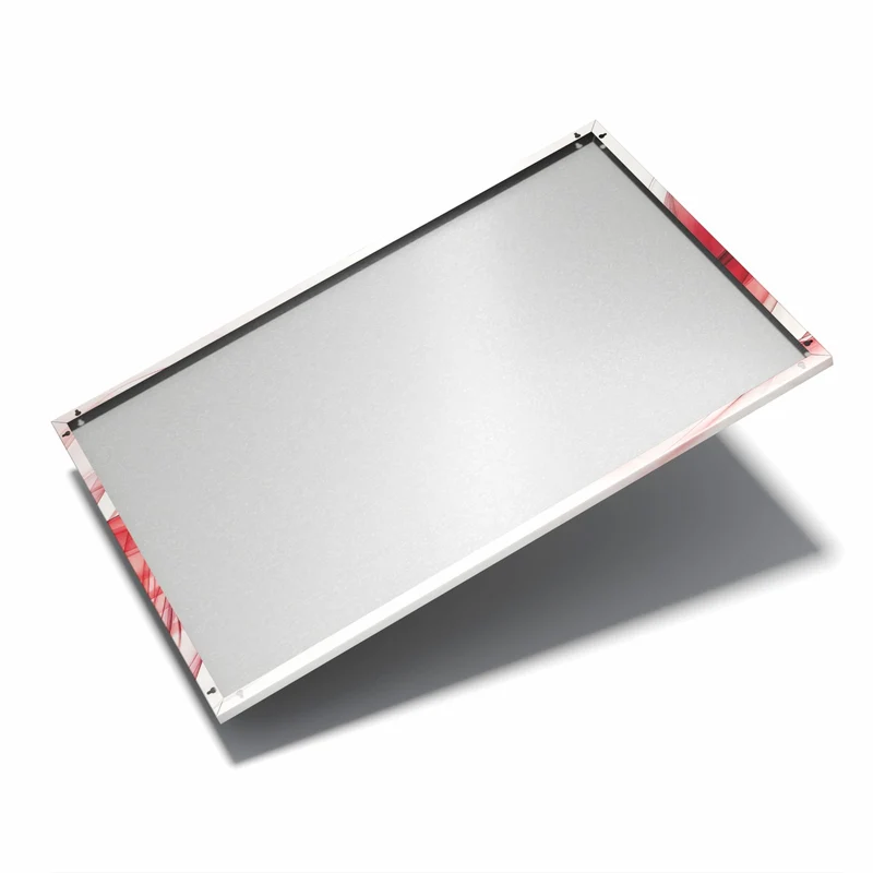 Metall Magnettafel - Rote Bänder auf Weiß