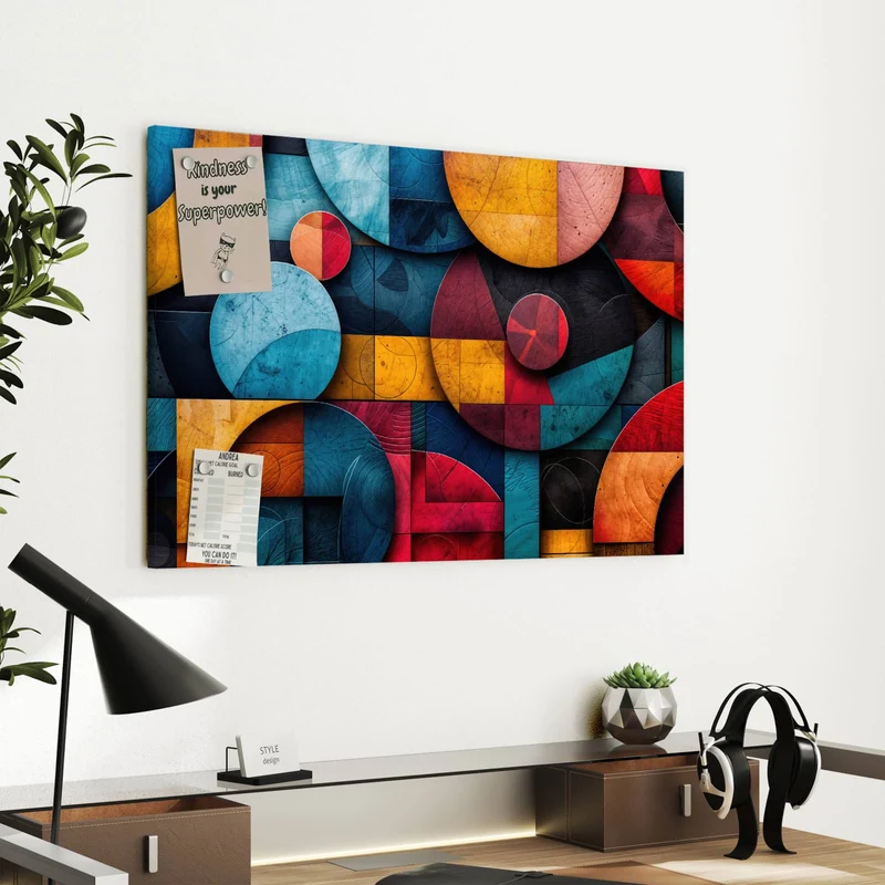 Metall Magnettafel - Formen im Bauhaus-Stil