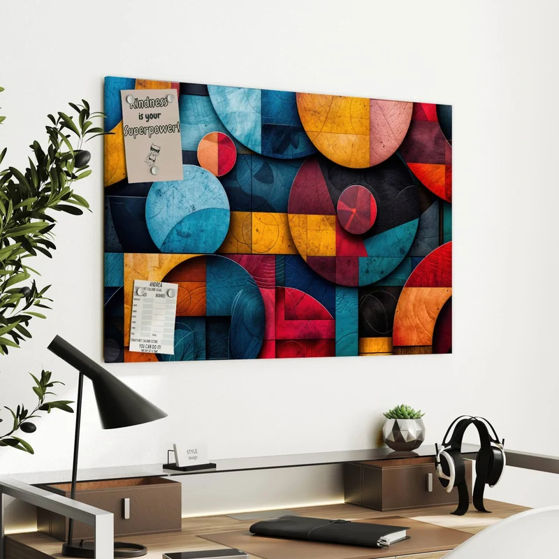 Metall Magnettafel - Formen im Bauhaus-Stil