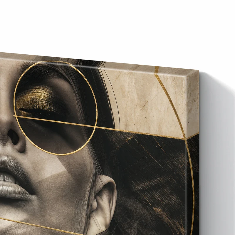 Metall Magnettafel - Porträt mit Goldbrille