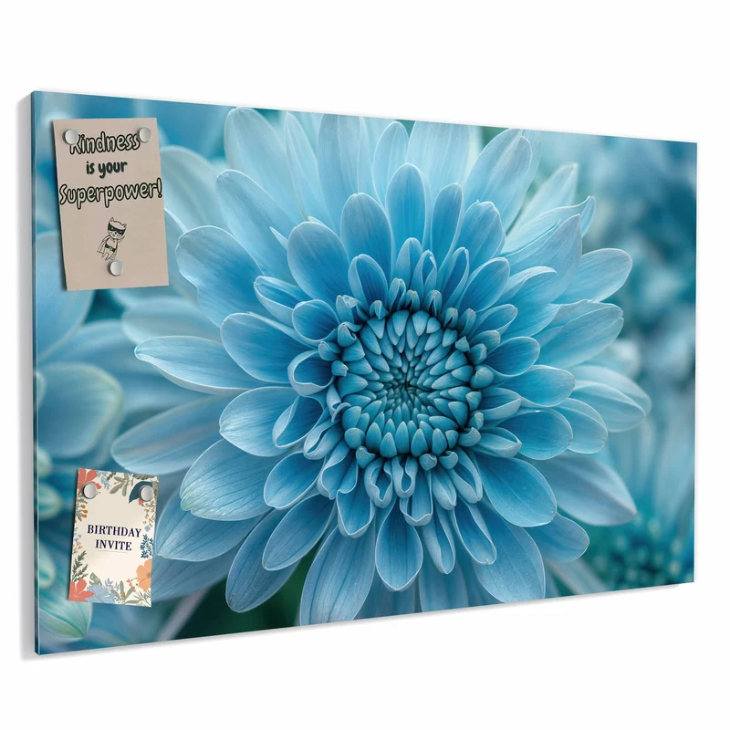 Metall Magnettafel - Blüte mit Türkiskern