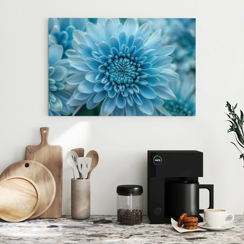 Metall Magnettafel - Blüte mit Türkiskern