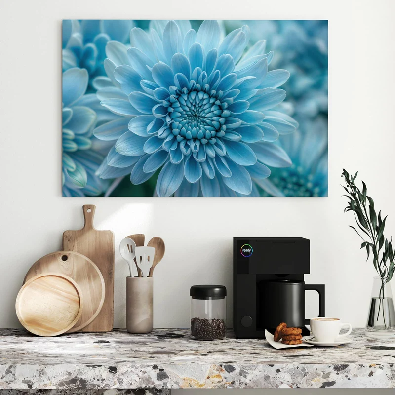 Metall Magnettafel - Blüte mit Türkiskern