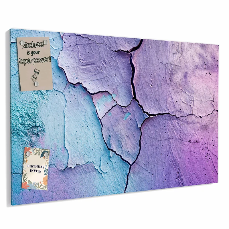 Metall Magnettafel - Risse in Violett