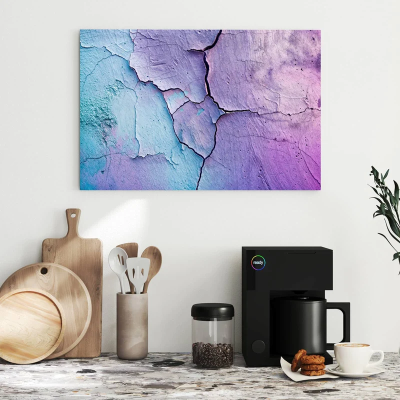 Metall Magnettafel - Risse in Violett