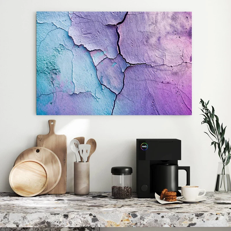 Metall Magnettafel - Risse in Violett